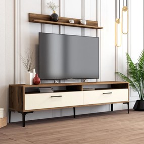 Conjunto de Mobiliário de Sala Istanbul – Nogueira e Creme – Medidas V