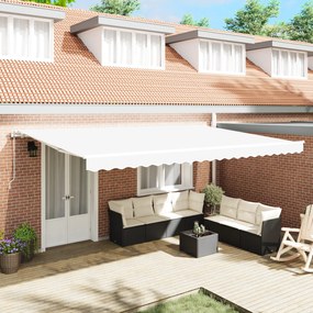 Toldo Retrátil Automático Branco 500x350 cm