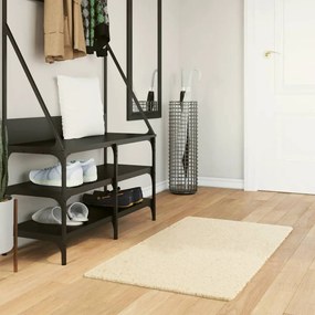 Tapete pelo curto macio e lavável HUARTE 60x110 cm cor creme