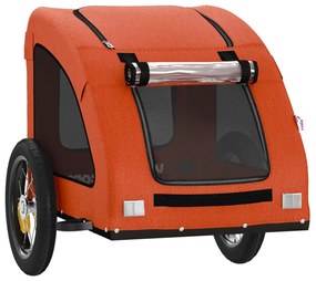 Reboque bicicleta p/ animais tecido oxford/ferro laranja