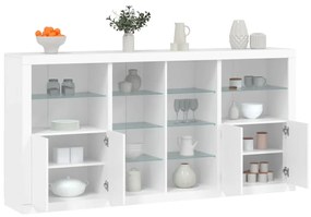 vidaXL Aparador com luzes LED 202x37x100 cm branco