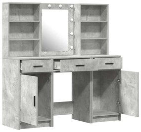 Conjunto de Maquilhagem 3 Peças vidaXL em Madeira de Engenharia Cinza