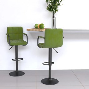 vidaXL Bancos de bar 2 pcs veludo verde-claro