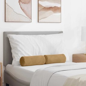 vidaXL Almofadas de Apoio 2 pcs Castanho Ø 15 x 40 cm