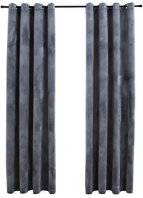 Cortinas blackout com argolas 2 pcs 140x175 cm veludo antracite