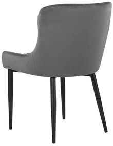 Conjunto de 2 cadeiras estofadas em veludo cinzento SOLANO Beliani