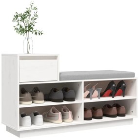 Sapateira 110x34x61 cm madeira de pinho maciça branco