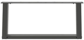 Pés para mesa de centro em forma de U, 2 peças, antracite, 60x(30-31)
