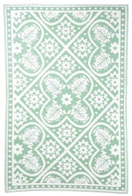 Esschert Design Tapete de exterior 182x122 cm azulejos verde e branco