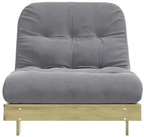 Sofá-cama futon c/ colchão 80x206x11cm madeira pinho impregnada
