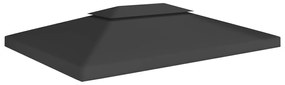 vidaXL Cobertura de gazebo com 2 camadas 310 g/m² 4x3 m preto