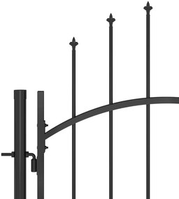 Portão de jardim 1x2,5 m aço preto