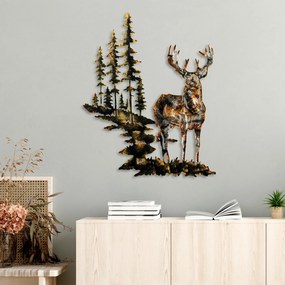 Acessório Decorativo de Parede em Metal Deer – Multicolor – 65 x 79 cm