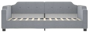 Sofá-cama com gavetão 90x200 cm tecido cinzento-claro
