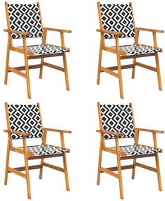 5 pcs conjunto de jantar para jardim madeira de acácia maciça