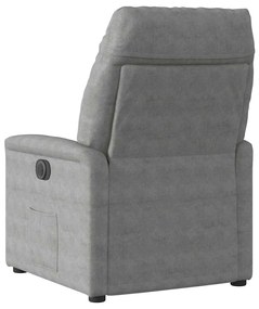 Poltrona massagens reclin. elevatória microfibra cinza-escuro