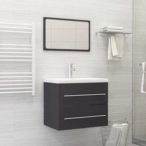 vidaXL 2 pcs conj. móveis de casa de banho derivados de madeira cinza