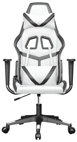 Cadeira gaming couro artificial branco e preto