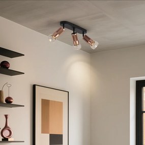 Foco de teto arredondado bronze escuro 3-luzes ajustável - Veerle