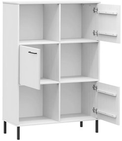 Estante pernas metal 90x35x128,5 cm madeira maciça OSLO branco