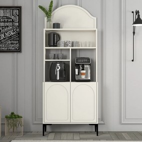 Armário de Cozinha/Sala "Caffè" - Creme e Preto - 81.3x201x35cm - Desi