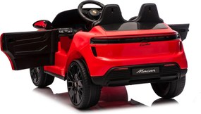 Carro elétrico para Crianças 2 a 6 anos 12V 4x4 Porsche Macan, Rodas de espuma EVA, Controle remoto Vermelho
