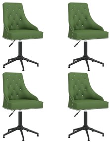 vidaXL Cadeiras de jantar giratórias 4 pcs veludo verde-escuro