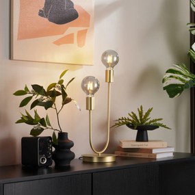 Candeeiro de mesa Art Deco latão 2-luzes - Tuning