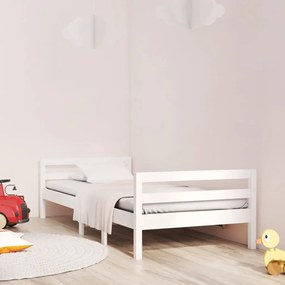 Cama sem colchão 90x190 cm madeira de pinho maciça branco
