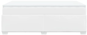 Cama boxspring com colchão 120x190 cm couro artificial branco