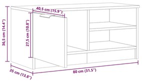 Móvel TV 80x35x36,5 cm derivados de madeira carvalho artisiano