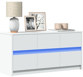 Móvel de TV com luzes LED derivados de madeira branco