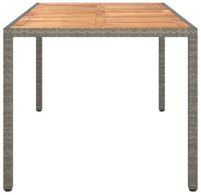 Mesa de Jantar Jardim Cinza 150x90x75 cm Rattan Sintético