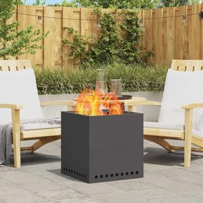 vidaXL Fire Pit Preto 48 x 48 x 50 cm Aço laminado a frio