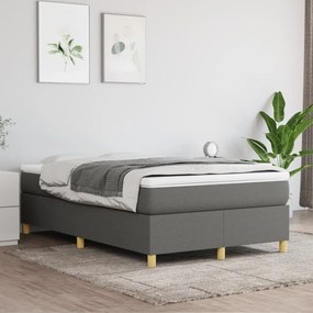 Estrutura de cama sem colchão 120x200 cm tecido cinzento-escuro
