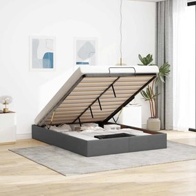 vidaXL Estrutura de cama otomana sem colchão 140x200cm cinzento-escuro