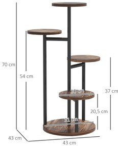 Suporte para Plantas de 5 Níveis Suporte para Plantas de Madeira e Aço
