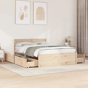 vidaXL Cama sem colchão 120x190 cm madeira de pinho maciça