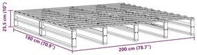 Cama sem colchão 200x200 cm pinho maciço castanho-mel