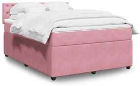 Cama com molas/colchão 140x200 cm veludo rosa