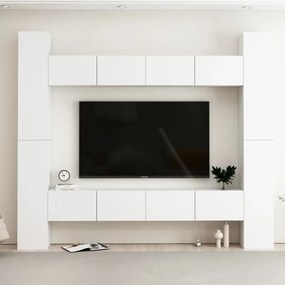 vidaXL 6 pcs conjunto de móveis de TV derivados de madeira branco