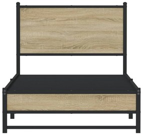 Estrutura de cama sem colchão 90x200 cm metal carvalho sonoma
