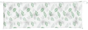 Almofadões banco jardim 2 pcs 150x50x7 cm tecido padrão folhas
