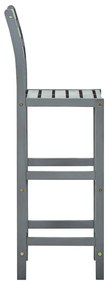 Bancos de bar 2 pcs madeira de acácia maciça cinzento