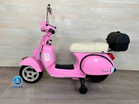 Moto criança eletrica Vespa Clássica Piaggio PX-150 12V Rosa
