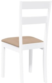 Cadeiras de jantar com almofadões 2 pcs madeira maciça branco