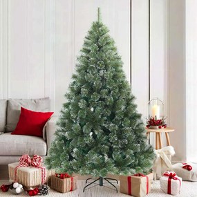 vidaXL Árvore de Natal Artificial Moderna Hasteada com Neve Flocada