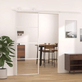 Porta deslizante em vidro ESG e alumÃnio 76x205 cm branco