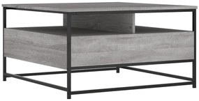 Mesa de centro 80x80x45 cm derivados de madeira cinzento sonoma