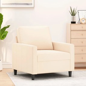 vidaXL Poltrona 60 cm veludo cor creme